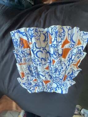 Mimisol Floral Print Linen Gauze Tiered Skirt